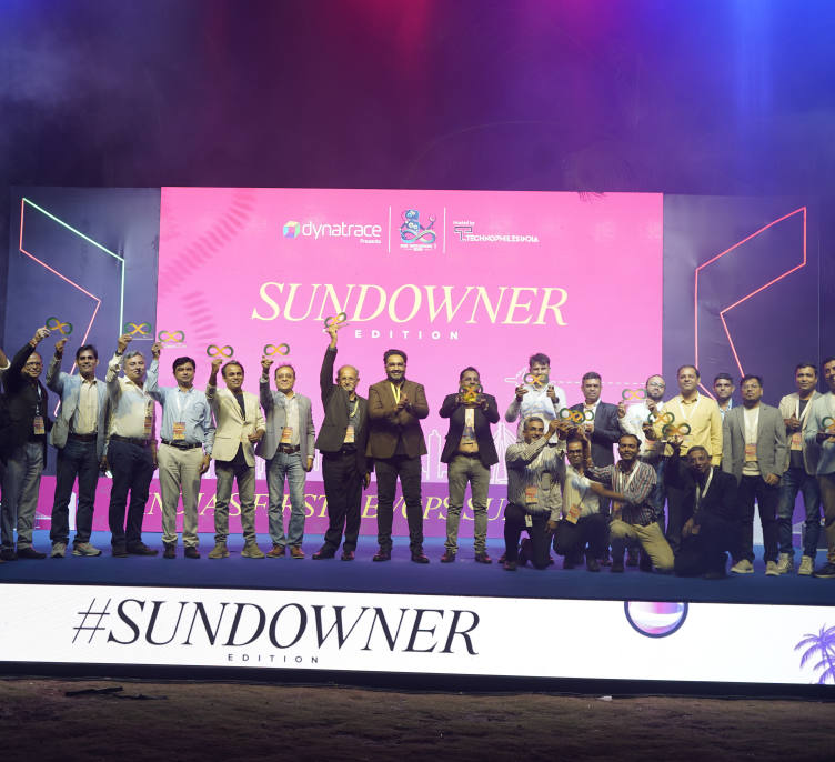 The leadership award winners together on stage holding their trophies