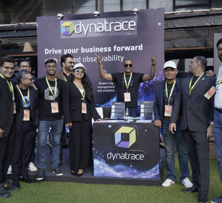 The Dynatrace team gathered at their stand